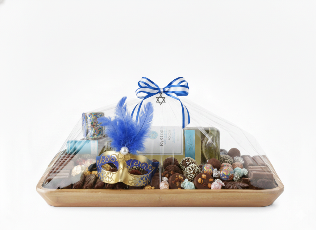 Elegant wine and confections tray