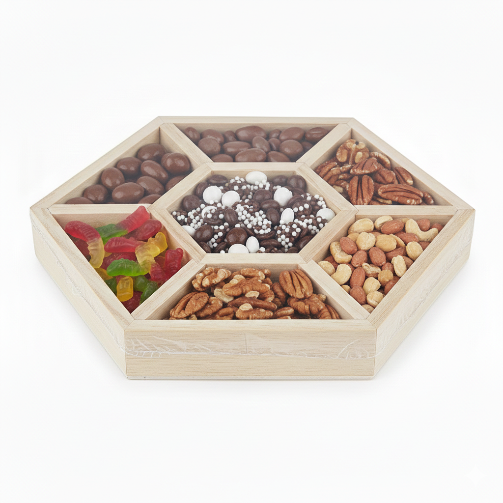 Large Hexagon Sectional Candy Platter