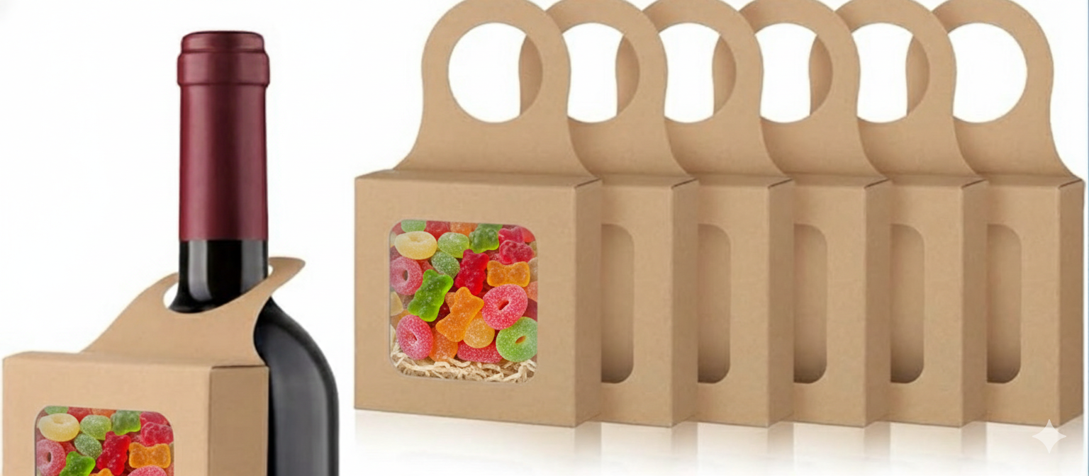 Wine Bottle Box with Candy